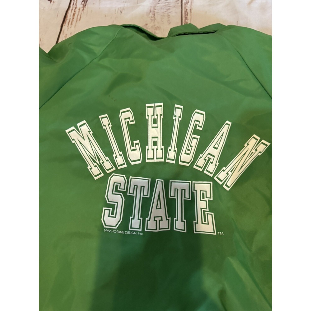 Vintage Michigan‎ State Satin Jacket Spartans  Youth Lg 14/16 Women's Small Med